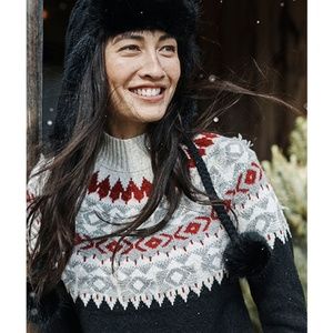 J. Jill Fair Isle Nordic Holiday Sweater, Size Small
